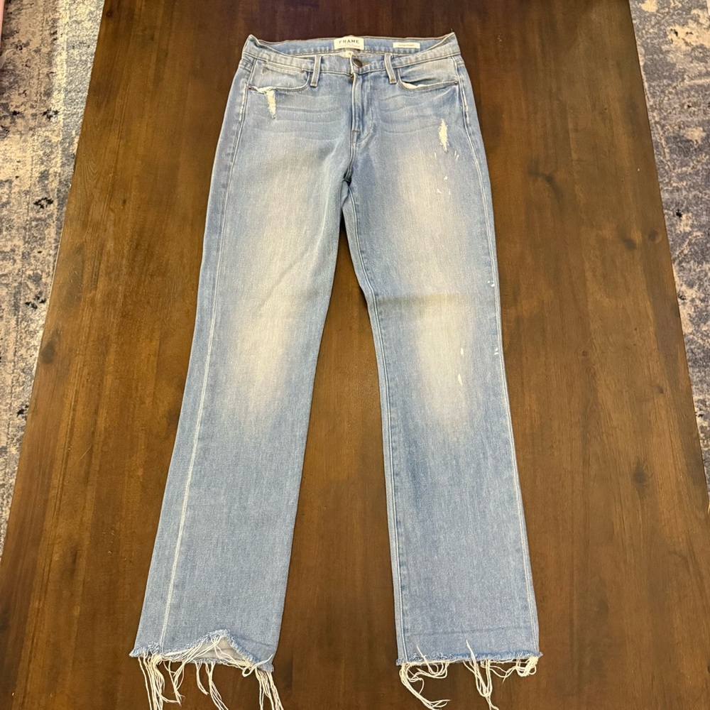 Frame Denim Le High Strait Light Blue Straight‎ Leg Jeans - Picture 1 of 7